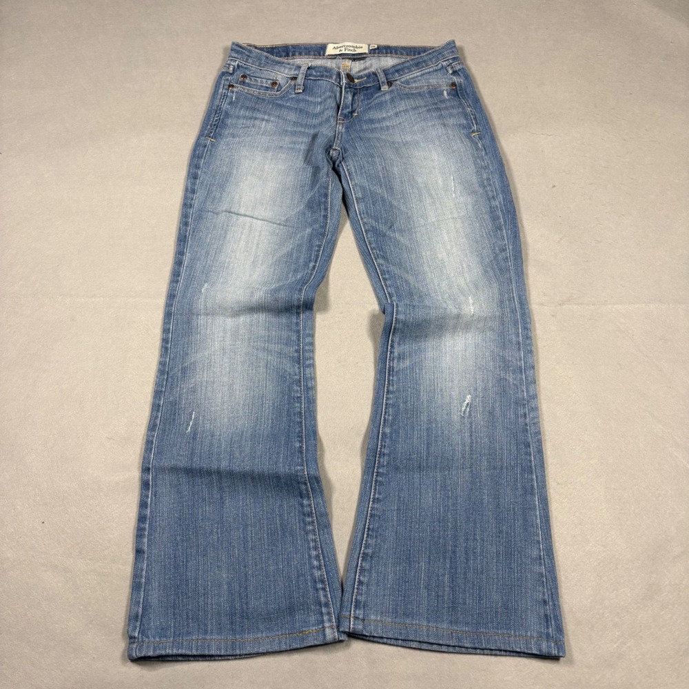 Abercrombie & Fitch Madison Low Rise Flare Jeans Light Wash Blue Size 0S